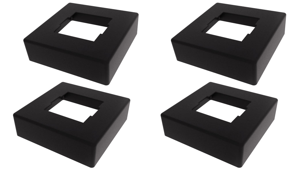 Black Steel Post Covers - 4pcs