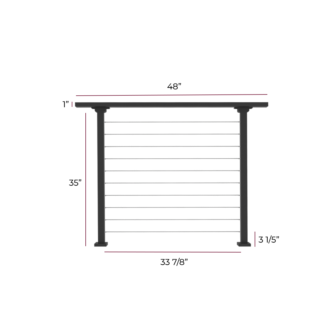 Cable Horizontal Handrail Kit | Fence Cable Handrail - CR Fence & Rail