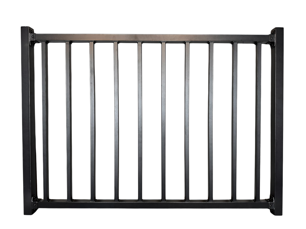 DIY Gate 4'W x 3'H - Black Adjustable Length Metal Picket Gate