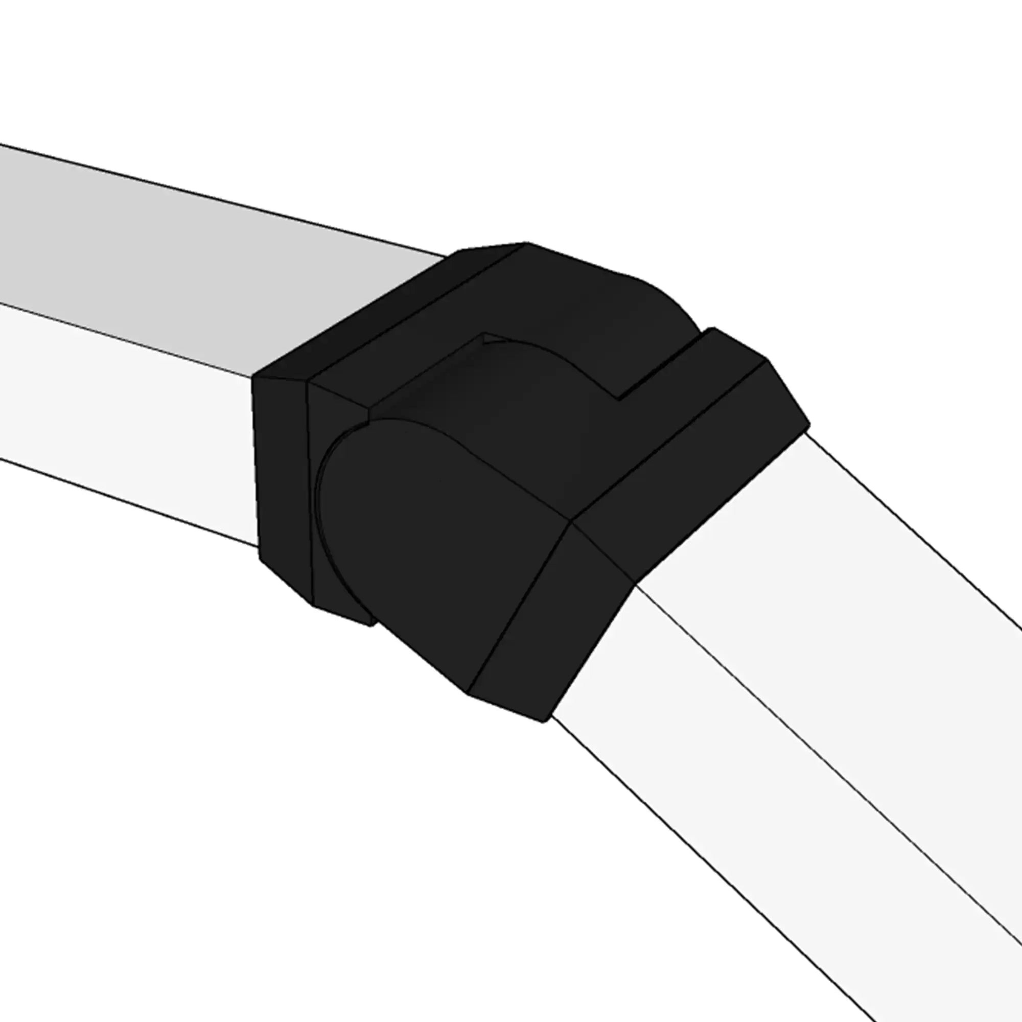 Bend Adjustable Top Rail Connector (Plastic) - CR Fence & Rail