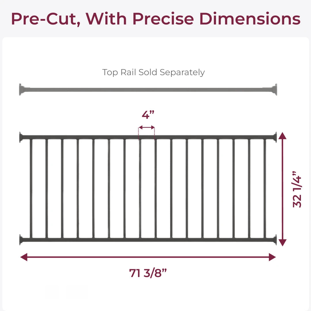 6' Section - No Post & No Top Rail (V2)