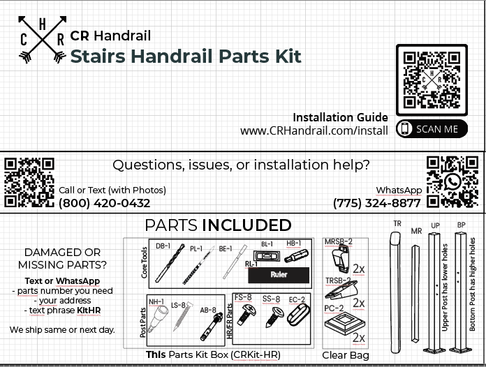 Hand Stair Railing Parts Kit