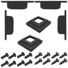 Load image into Gallery viewer, Flat Brackets (2 Middle Rail + 2 Top Rail) + Post Caps + Screws
