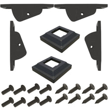 Load image into Gallery viewer, Flat Brackets (2 Middle Rail + 2 Top Rail) + Post Caps + Screws
